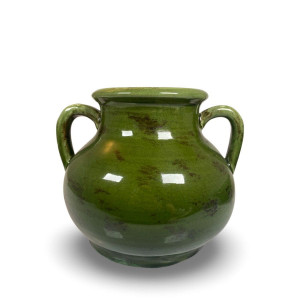 Miljögården - Wazon ceramiczny zielony z uchwytami Grace S