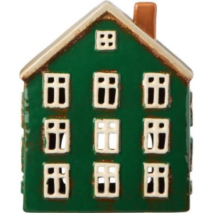 Ib Laursen - Domek ceramiczny na tealight Nyhavn zielony
