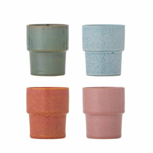 Bloomingville - Kubeczki ceramiczne - zestaw 4 sztuk kolorowe