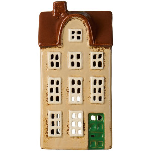 Ib Laursen - Domek ceramiczny na tealight Nyhavn zielone drzwi