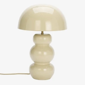 Madam Stoltz - Lampa stołowa emaliowana w kolorze jasnego beżu