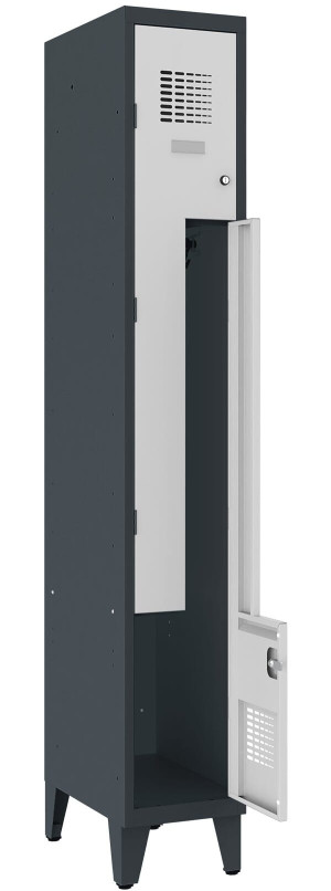 Metalowa szafa ubraniowa SUL 31W na nóżkach 30 cm