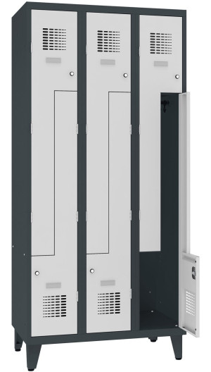 Metalowa szafa ubraniowa SUL 33W na nóżkach 90 cm