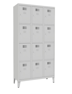 SUS 334 W - Szafa z czterema schowkami w pionie, w 3 kolumnach, z nogami 900