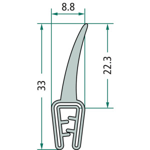 Uszczelka 5 m 1mm 654A1500/5 GRANIT