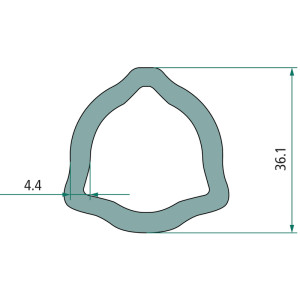 Rura profilowa wewnętrzna wałka odbioru mocy trójkąt fi 36,1 mm 4,4 mm 1,5m