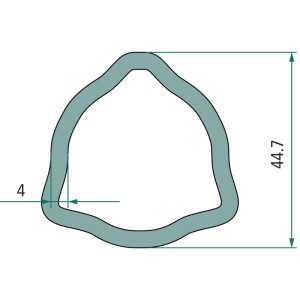 Rura profilowa wewnętrzna wałka odbioru mocy trójkąt fi 44,7 mm 4 mm 1,5 m