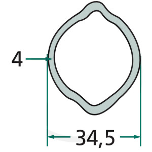 Rura profilowa zewnętrzna wałka odbioru mocy cytryna fi 34,5 mm 4 mm 1 m