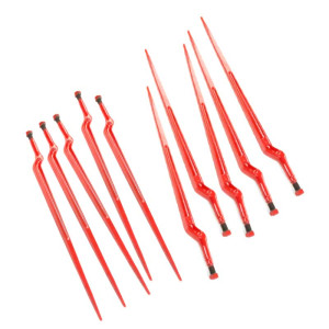 Ząb palec do ładowacza wygięty z nakrętką stożkową tulejką M22x1,5 fi 36mm