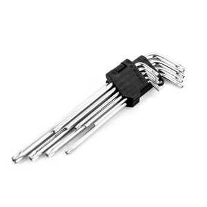 Klucze torx wygięte 230 mm T15-T50 stal CrV 120254 x 9 sztuk w zestawie