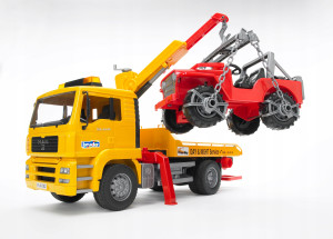 MAN TGA pomoc drogowa z jeepem BRUDER 02750 seria Profi 1:16