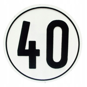 NAKLEJKA OGRANICZENIE PRĘDKOŚCI 40km/h