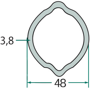 Rura profilowa zewnętrzna wałka odbioru mocy cytryna fi 48 mm 3,8 mm 1,5 m