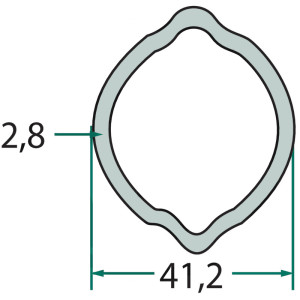 Rura profilowa zewnętrzna wałka odbioru mocy cytryna fi 41,2 mm 2,8 mm 1,5m