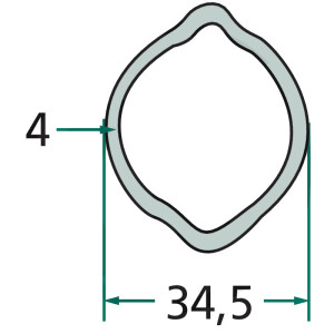 Rura profilowa zewnętrzna wałka odbioru mocy cytryna fi 34,5 mm 4 mm 1,5 m