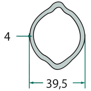 Rura profilowa wewnętrzna wałka odbioru mocy cytryna fi 39,5 mm 4 mm 1,5 m