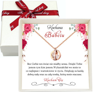Prezent Naszyjnik Celebrytka Damska Prezent dla Babci na Dzień Babci - Na urodziny - Na święta - Na imieniny - Na okazję