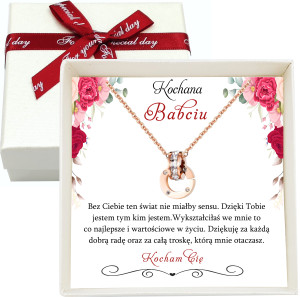 Prezent Naszyjnik Kółeczko Celebrytka Damska Prezent dla Babci na Dzień Babci - Na urodziny - Na święta - Na imieniny - Na okazję
