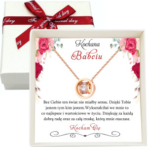 Prezent Zawieszka Kółeczko Celebrytka Damska Prezent dla Babci na Dzień Babci - Na urodziny - Na święta - Na imieniny - Na okazję