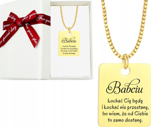 Prezent Naszyjnik dla Babci z Dedykacją - Na urodziny - Na święta - Na imieniny - Na okazję