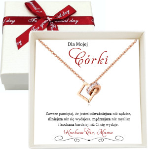 Prezent Naszyjnik Celebrytka dla Córki Geometryczna z Cyrkoniami - Na urodziny - Na święta - Na imieniny - Na okazję