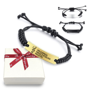 Upominek Prezent Sznurkowa Regulowana Bransoletka - Prezent Dla Nauczycielki - Na urodziny - Na święta - Na imieniny - Na okazję