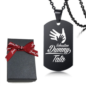 Upominek Prezent Nieśmiertelnik Zawieszka Z Grawerem Dumny Tata Prezent Dzień Ojca - Na urodziny - Na święta - Na imieniny - Na okazję