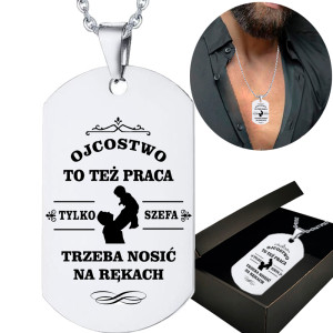 Prezent Srebrny Personalizowany Naszyjnik dla Taty - Na urodziny - Na święta - Na imieniny - Na okazję