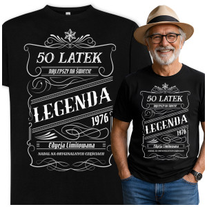 Prezent Koszulka Na 50 Urodziny - Najlepszy 50 Latek Legenda Na Oryginalnych Częściach - Na urodziny - Na święta - Na imieniny - Na okazję