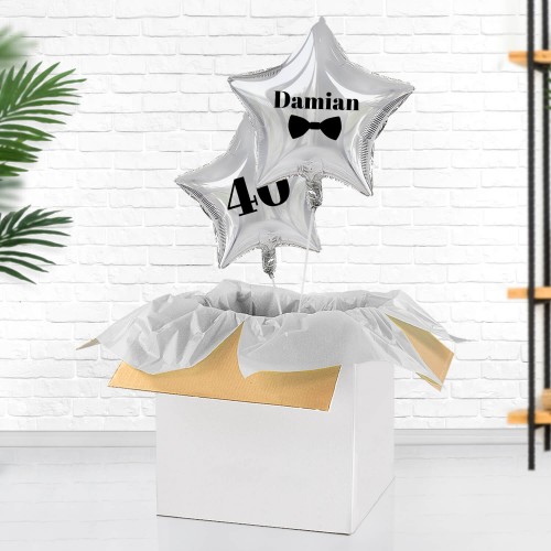 Balon z helem na 40 urodziny dla niego - Gentelman