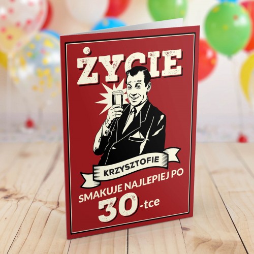 Kartka na 30 urodziny dla niego - Smak życia