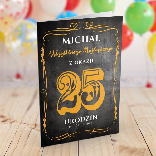 Kartka na 25 urodziny dla niego - Best Wishes