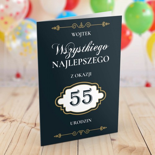 Kartka na 55 urodziny dla niego - Zdrowia!