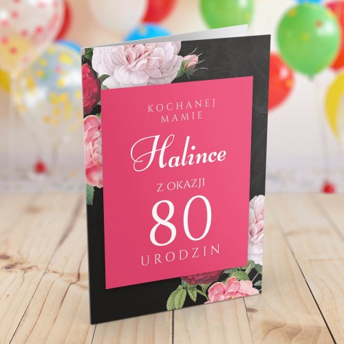 Kartka z personalizacją na 80 urodziny dla mamy - Jesień życia
