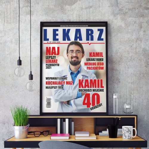 Okładka magazynu ze zdjęciem dla lekarza - Lekarz z sercem