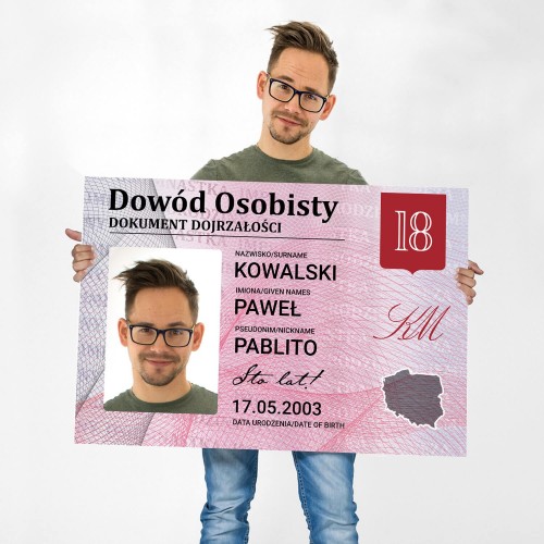 Kartka XXL z życzeniami na 18 urodziny dla niego - Dziś balanga
