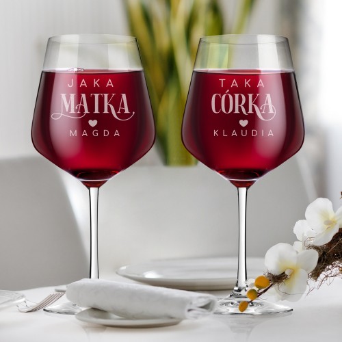 Zestaw kieliszków XXL (860 ml) dla mamy i córki - Dobre geny