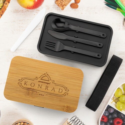 Lunchbox z przegródkami i grawerem dla niego - Przekąska