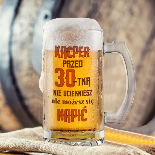 Kufel do piwa z nadrukiem na 30 urodziny dla niego - Pij śmiało!