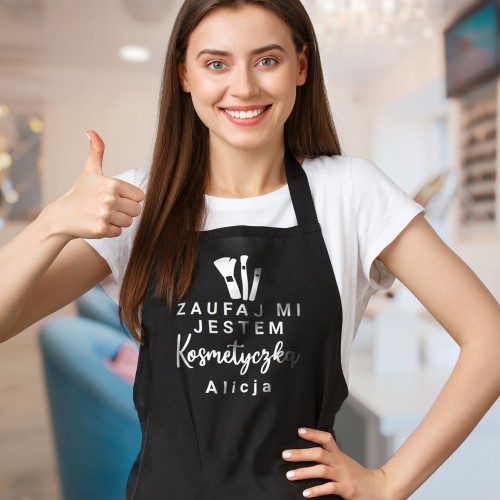 Fartuch kosmetyczny z nadrukiem dla niej - Zaufaj mi