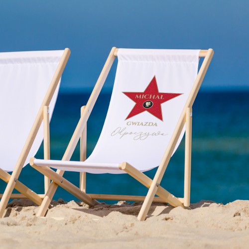 Leżak plażowy z nadrukiem dla aktora - Gwiazda odpoczywa