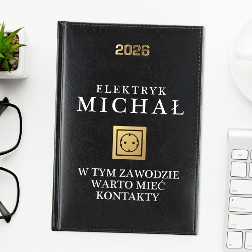Kalendarz 2026 z nadrukiem dla elektryka - Kontakty
