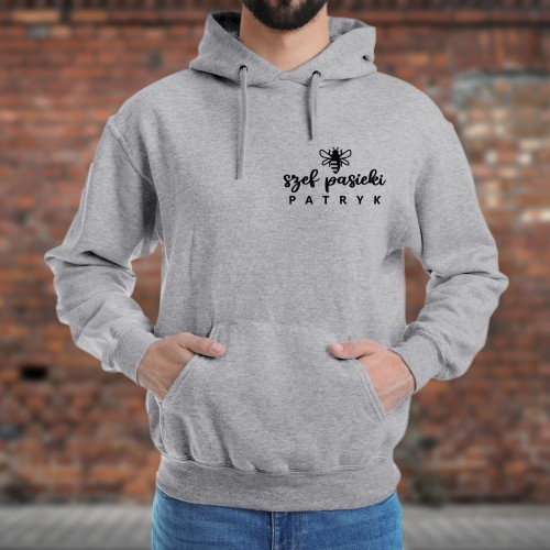 Bluza z kapturem i nadrukiem dla pszczelarza Rozmiar XL - Szef pasieki
