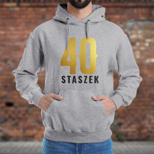 Bluza z kapturem i nadrukiem na 40 urodziny Rozmiar L - Przekroczyłeś 40