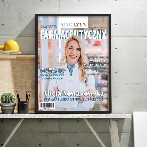 Okładka gazety ze zdjęciem dla farmaceuty - Świat leków