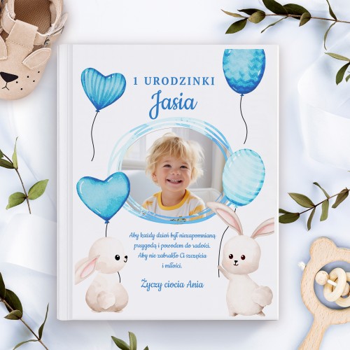 Księga baśni Jaś i Małgosia z nadrukiem zdjęcia dla chłopca - Baloniki