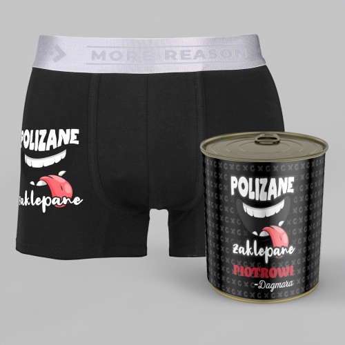 Bokserki męskie w puszce z nadrukiem dla niego Rozmiar L - Zaklepane
