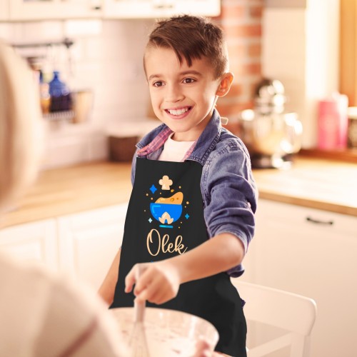 Fartuch kuchenny dla dzieci z nadrukiem imienia - Młodszy szef kuchni