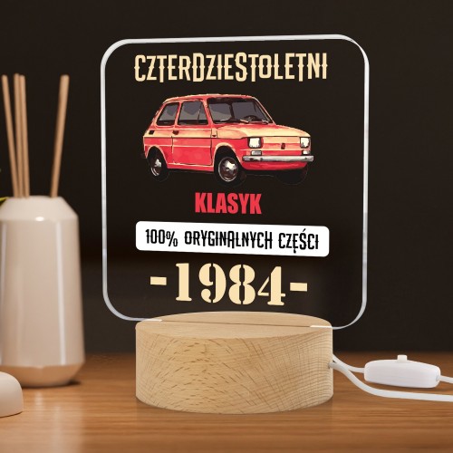 Lampka LED z nadrukiem na urodziny - Klasyk