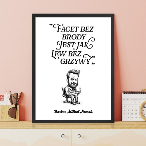 Plakat w ramce (30x40 cm) dla barbera - Symbol męskości